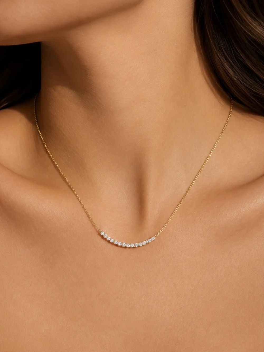 Diamond bar necklace D236